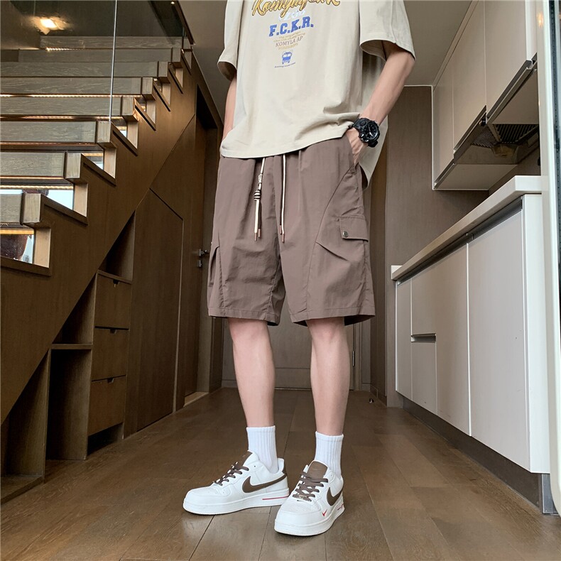 褶皱解构设计速干五分短裤DK008模特酒店锦纶(S-2XL)TP22,男装牛仔裤,电商A088