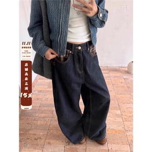 美式痞帅镰刀牛仔裤男高级感宽松vintage弯刀裤子NZ161-P55图片