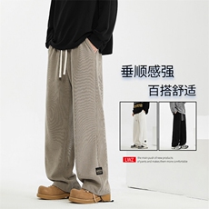 加绒裤冬季加厚直筒秋季抽绳休闲裤X1881-常规特批-45加绒特批55，男装休闲裤，星座718