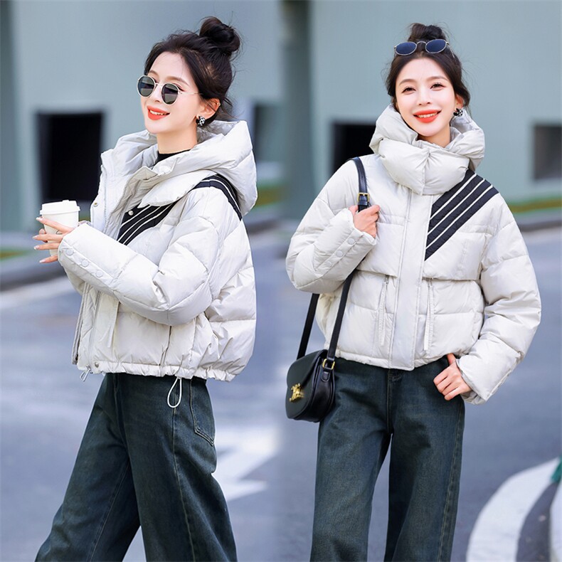 短款羽绒服女冬装2023新款休闲时尚加厚面包服90白鸭绒外套现货！图片