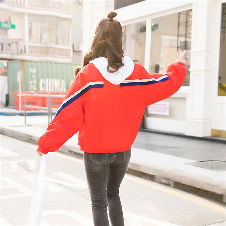 长袖短款运动圆领纯色短外套2021年秋季舒适优雅气质修身显瘦，女装短外套，诗贝淇