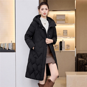 韩系轻薄保暖棉袄外套加长款直筒鸭绒羽绒服冬季女小个子图片