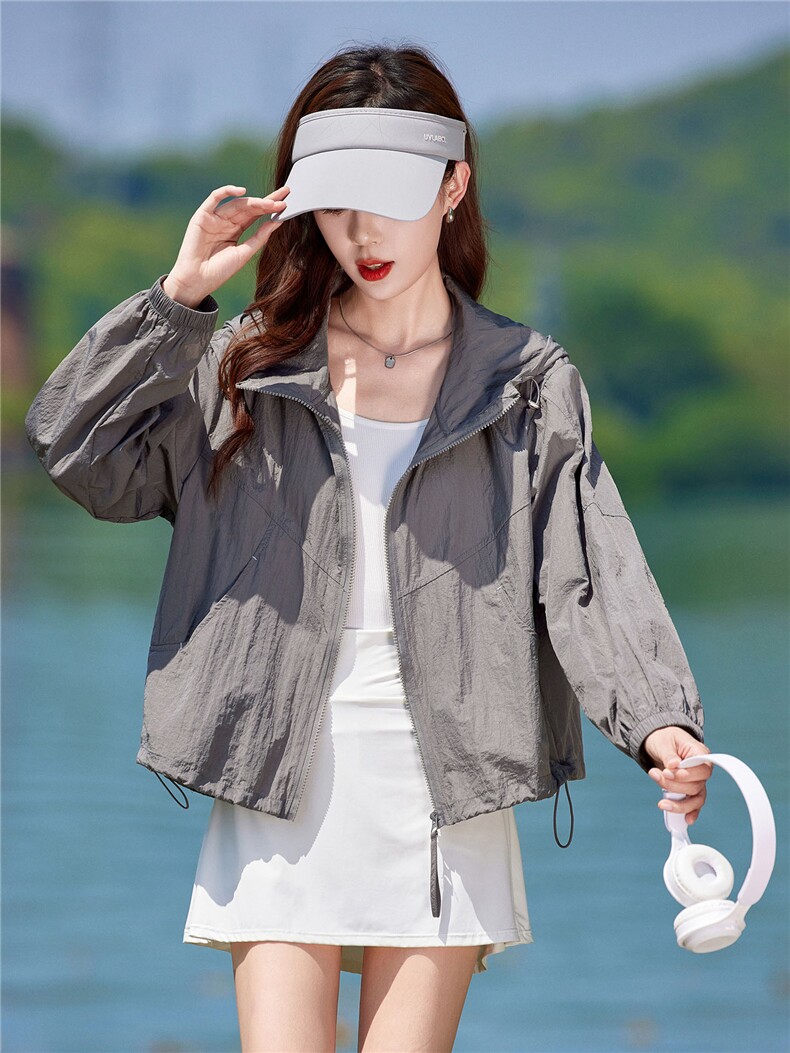 现货2026春夏秋夏季时尚休闲宽松型透气薄款女士短外套,女装防晒衣,靓衣阁