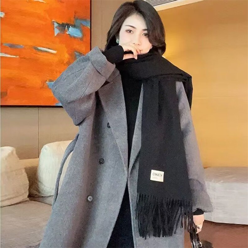 呢子外套女中长款2025秋冬新款高级感双排扣白鸭绒毛呢大衣羽绒服,女装毛呢外套,红依娜