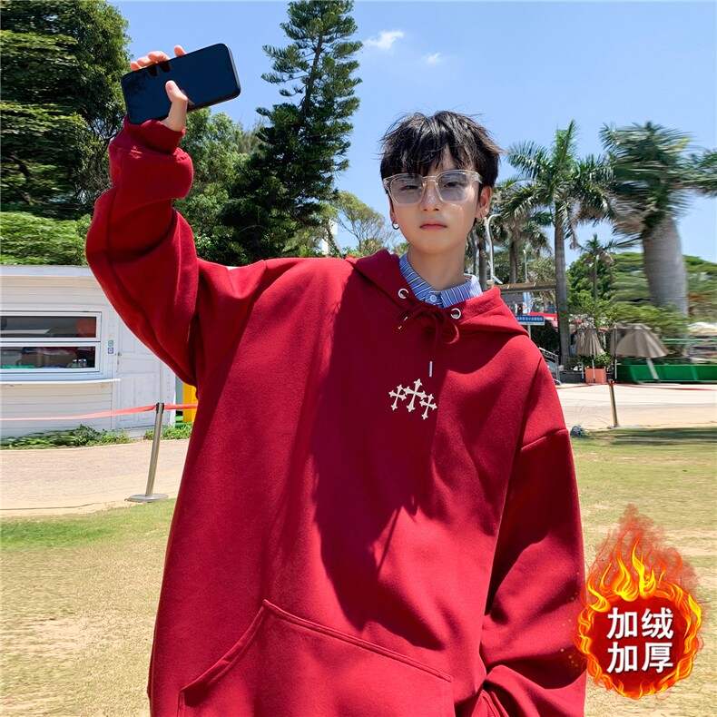 ！重磅大码M-4XL得物品质加厚连帽卫衣RH6249-特P35加绒P43,男装卫衣,星座610B-1