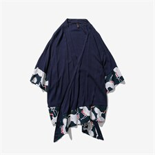 复古改良宽松开衫汉服风大码防晒衫披风薄外套男女F10/P65，男装民族服装，钱塘713