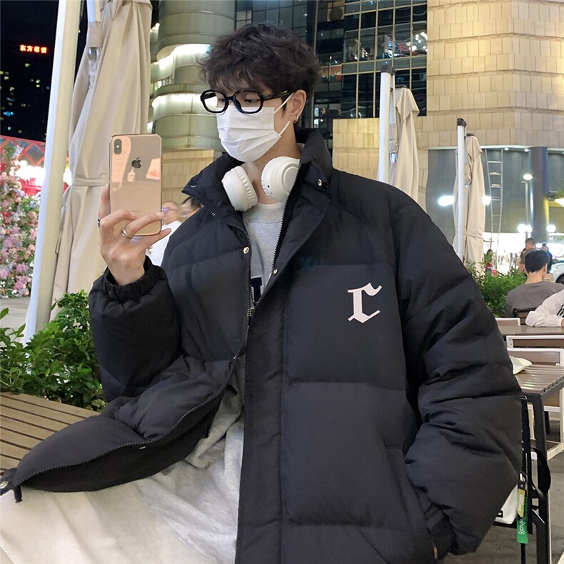 特批港风夜景时尚字母印花翻领棉衣A247-MY6370特批80控138,男装棉衣,电商A247