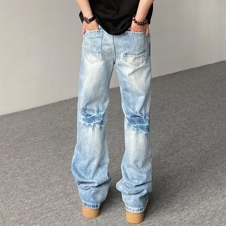 2026美式复古水洗裂纹牛仔裤男女宽松高街休闲长裤K70536-P47网图,男装牛仔裤,电商B245