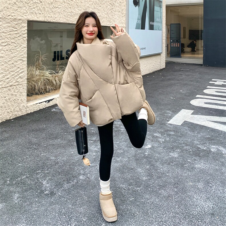 新款设计翻领蝙蝠袖2C123-Z1014-P325-K465中空纱面料90绒,女装羽绒服,2C123