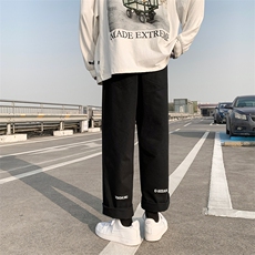 港风春装字母印花休闲裤直筒裤九分裤A014-K872-P45控58，男装休闲裤，电商A014