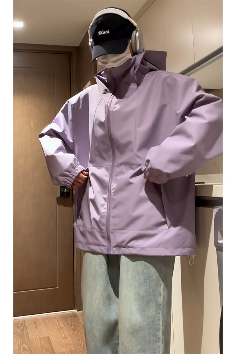 【直播】2024春季防风宽松连帽冲锋外套冲锋衣C2301-TP65控价88,男装夹克,电商A102-1