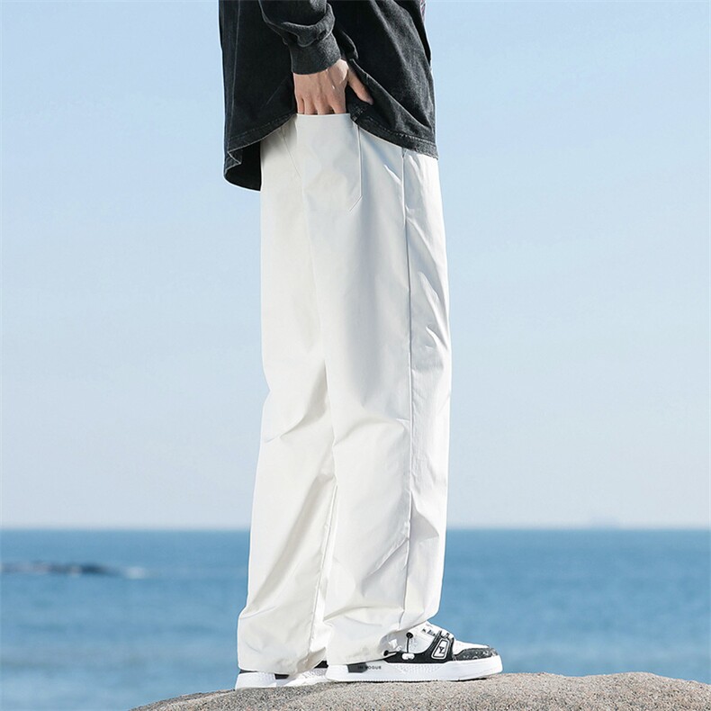 24春季宽松束脚长裤户外运动防水直筒冲锋裤潮-海景-5067-P30杏色,男装休闲裤,星座307-3(原516-1)