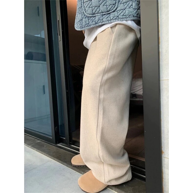 百搭直筒宽松休闲裤男新款潮流拼接阔腿拖地长裤513ACK2613P48,男装休闲裤,星座513A