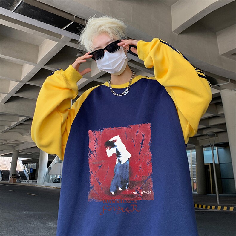 抖音得物供货提供视频秋冬重磅美式宽松织带圆领卫衣0733,男装卫衣,电商A486