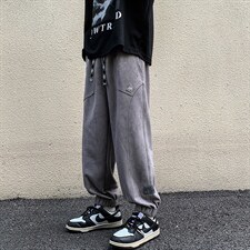 2024秋冬新款港风宽松麂皮绒束脚休闲裤运动裤K239-P52，男装休闲裤，星座914-3
