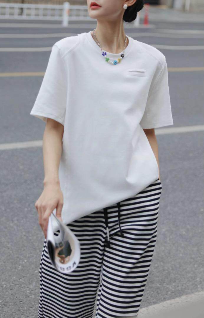 【现货】新款夏季高品气质短袖T恤，女装T恤，那简