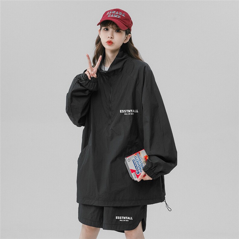 中性风23新款夏季时尚百搭防晒服套装运动两件套TZ612801P70控98,男装防晒衣,电商A268