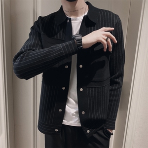 MY15/特P95控135 秋季社会小伙痞帅毛衣休闲针织衫开衫男黑首2图片