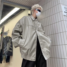 短款皮衣外套男春秋季高级感痞帅设计感小众骑行机车夹克，男装夹克，星座716-3