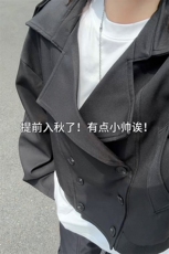 26春款潮酷工装感都市风格短款外套通勤休闲双排扣上衣HY802P80，男装工装外套，电商A102B