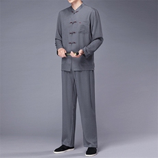 AN9368钱塘2020-3秋季新款高品质男士宽松休闲唐装套装两件套P130，男装民族服装，钱塘207-3