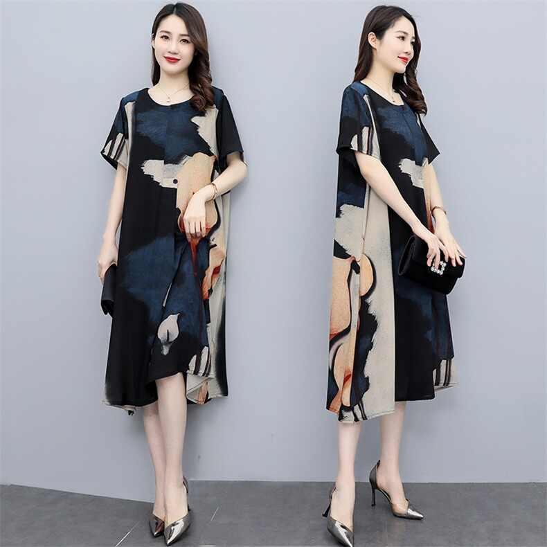 2022年夏季新款气质时尚印花连衣裙，女装连衣裙，香香