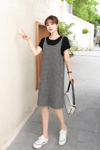 针织棉麻拼接连衣裙，女装连衣裙，平凡人生