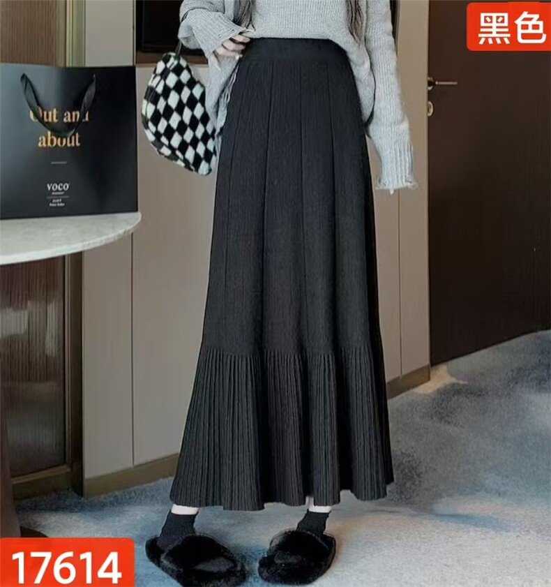 2025年秋季时尚百搭通勤简约休闲半身裙长款,女装半身裙,暖达羊绒