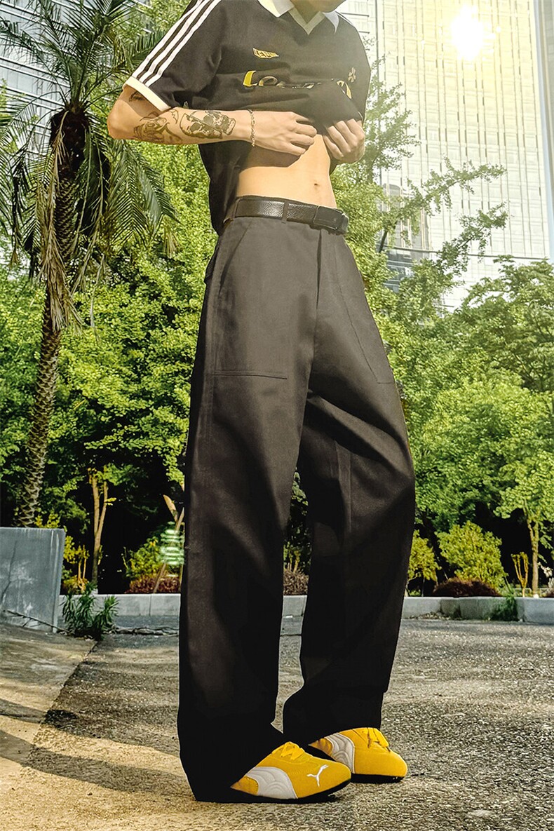 XK438-P50黑色美式直筒夏季裤子男款高级休闲裤,男装休闲裤,电商A178