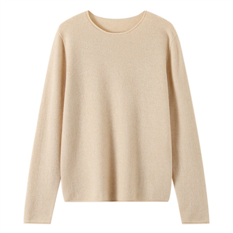 2025秋冬新款羊绒衫女100纯山羊绒针织衫圆领宽松套头衫休闲毛衣，女装羊绒衫，美够羊绒