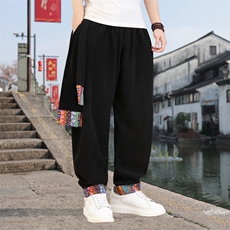 男士休闲裤灯芯绒长裤新中式灯笼裤哈伦萝卜裤XZ1512-2522裤-P50，男装休闲裤，星座1512