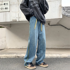 港风潮男新款牛仔裤嘻哈ins潮高街潮流痞帅长裤N06014-P45，男装牛仔裤，星座308B-1