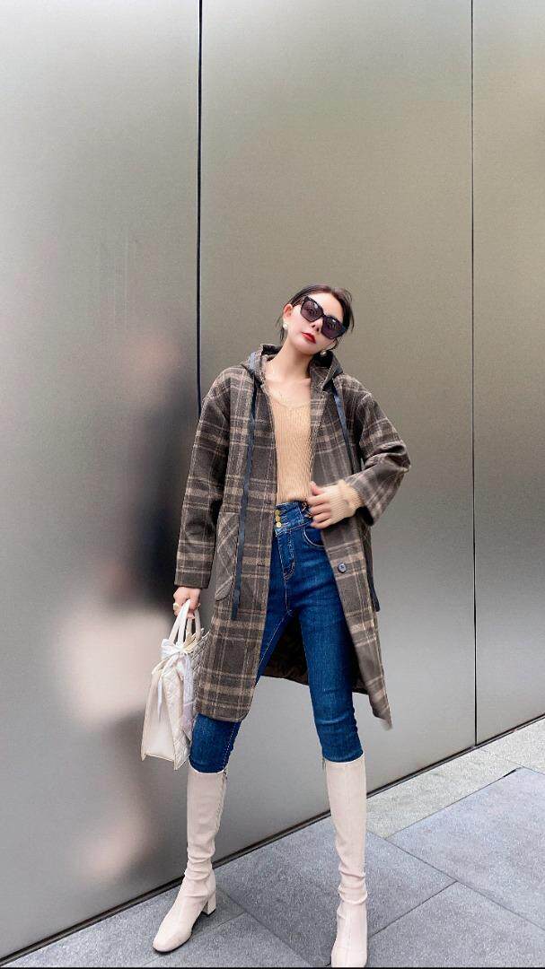 帽子拼皮款羊毛大衣加，其它，佐妍千黛