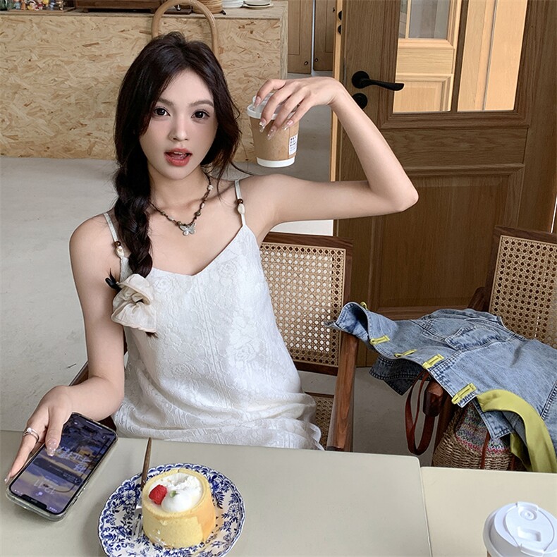 现货！！！仙气飘飘吊带连衣裙马甲两件套,女装连衣裙,2C262