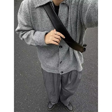 MM297-P60美式复古新款休闲慵懒风V领针织开衫毛衣，男装针织衫/毛衣，星座617A-2