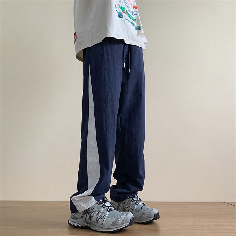 港风秋冬侧边拼接拖地工装裤宽松休闲伞兵裤男K23327-P40控58,男装工装外套,星座717