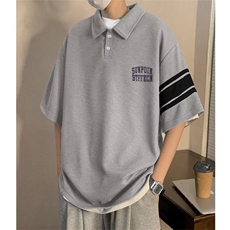 潮流百搭男2023新款POLO衫潮五分袖夏季慵懒气质宽松型WB061-P29，男装Polo衫，星座412-2