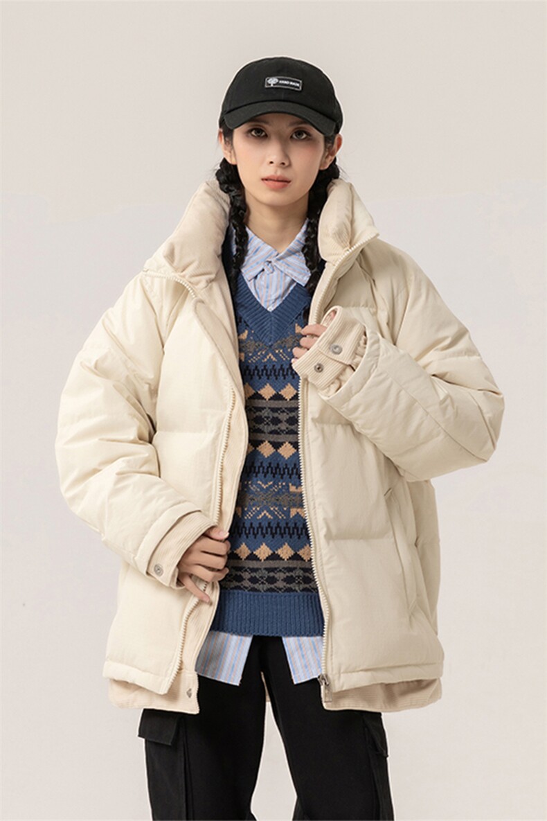 新标白鸭绒简约休闲立领外套纯色加厚羽绒服ESY0221-P205,男装羽绒服,电商B306