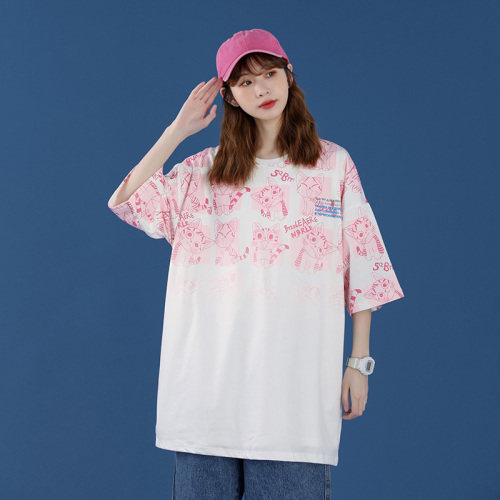 版权已注册2021夏季短袖纯棉上衣T恤女227-6-T929-P40图片