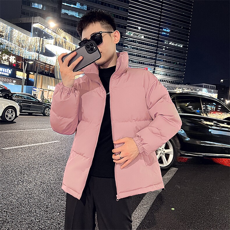 冬季纯色立领棉衣男加厚棉服潮流棉袄子A266-P03-P35特批黑色P35，男装棉衣，电商A266