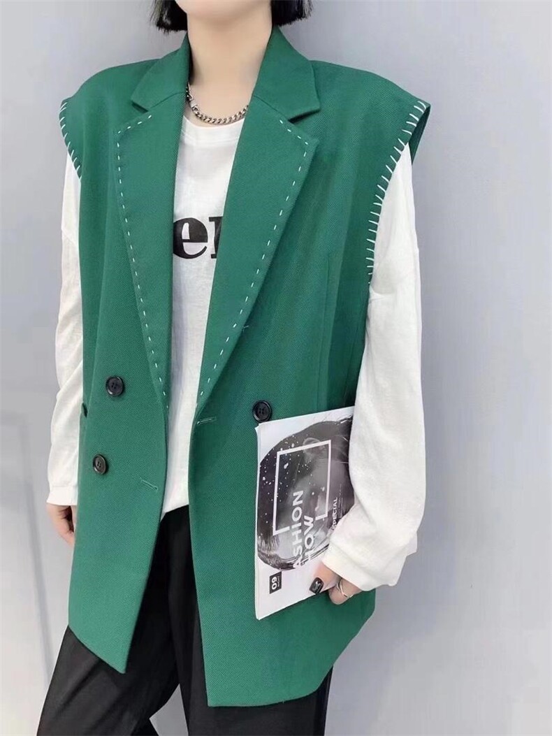 欧洲站欧货潮西装马甲女2021新款宽松百搭气质，女装西装，南门村口 8090