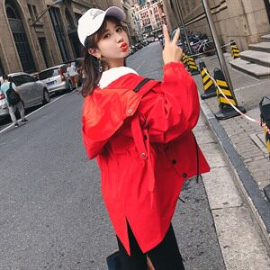 矮个子休闲风衣女短款2023秋装新款韩版卡其色中款显高春秋小外套图片