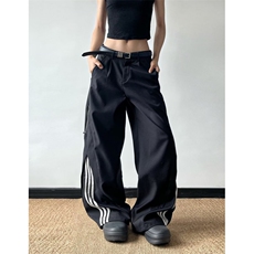 条纹拼接休闲西裤女2025新款cleanfit高街宽松百搭裤子KX91，男装西裤，星座1116A（原606A-3）