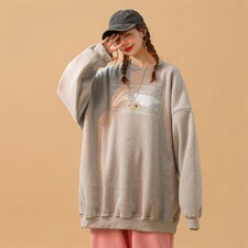 中性风2022新款简约印花情侣卫衣女宽松百搭外套G937P33，女装短外套，电商A339