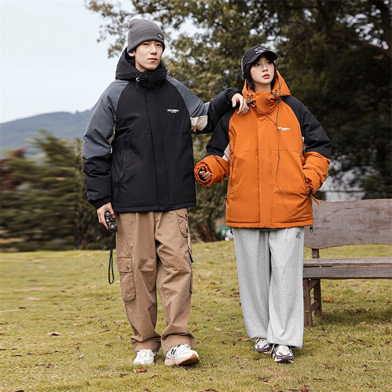 新款冬季棉衣潮牌撞色羽绒棉服情侣加厚棉袄外套A436-5972-P130,男装棉衣,电商A436