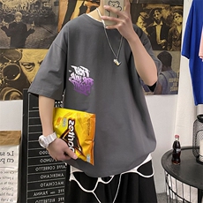 夏上新2023中性风百搭纯印花短袖T恤男女同款1166-P38控价58，男装T恤，电商A441-1