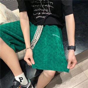 夏季宽松美式运动裤潮复古棋盘格子休闲五分短裤男 K3267-P34图片