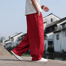 2025春夏新款风提花休闲裤男士宽松大码阔腿哈伦裤K2509-P75，男装休闲裤，电商A008