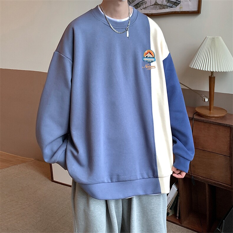 2023春季简约拼接日系轻奢刺绣卫衣男MY02392-P58,男装卫衣,星座308B-2