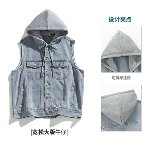 牛仔马甲男2025年秋季新款宽松夹克港风百搭工装外套MJ115-P60图片